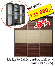 Melitta tolóajtós gardróbszekrény