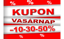 Kupon vasárnap óriási kedvezményekkel!