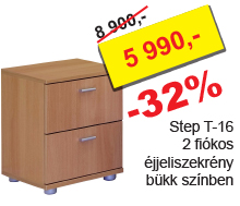 Step T-16 2 fiókos éjjeliszekrény bükk színben